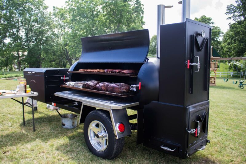 Meadow Creek TS250 BBQ Smoker Trailer Loaded