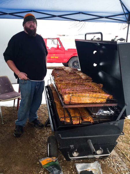 Meadow Creek PR60 Pig Roaster Loaded With Ribs With Second Tier Grate