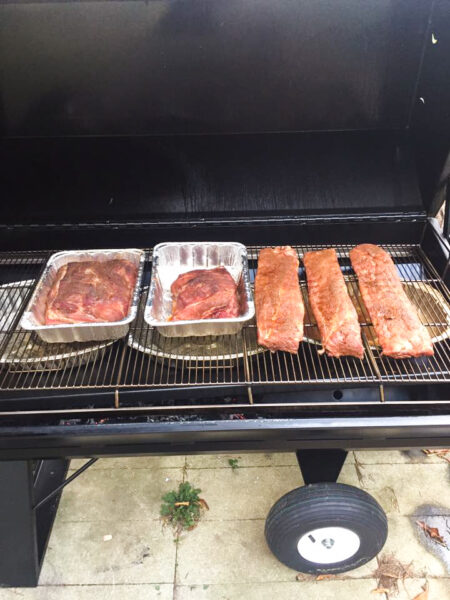 Pork Ribs and Shoulders on the Meadow Creek PR60 Pig Roaster