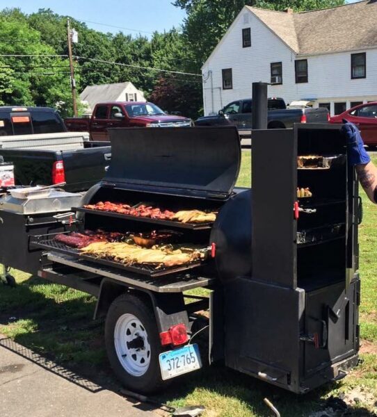 Pork Ribs on Meadow Creek TS250 Tank Smoker With Meadow Creek BBQ42 Chicken Cooker