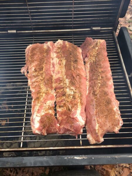 Pork Ribs on Meadow Creek BBQ42 Chicken Cooker