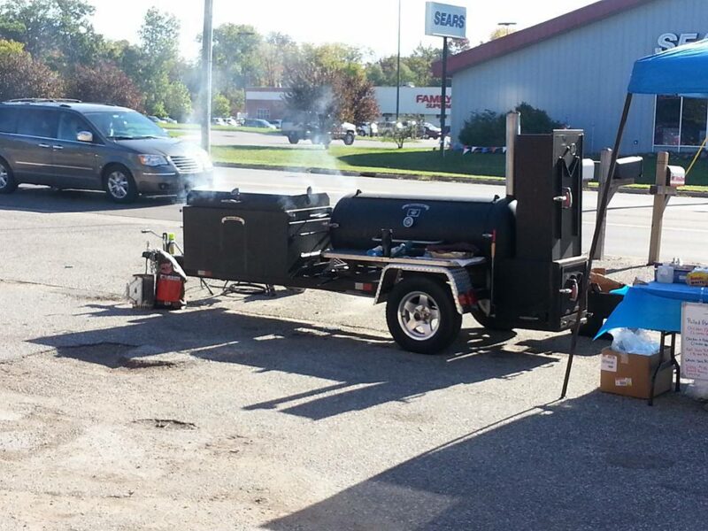 Street Vending on Meadow Creek BBQ42 Chicken Cooker and Meadow Creek TS120 Tank Smoker Trailer