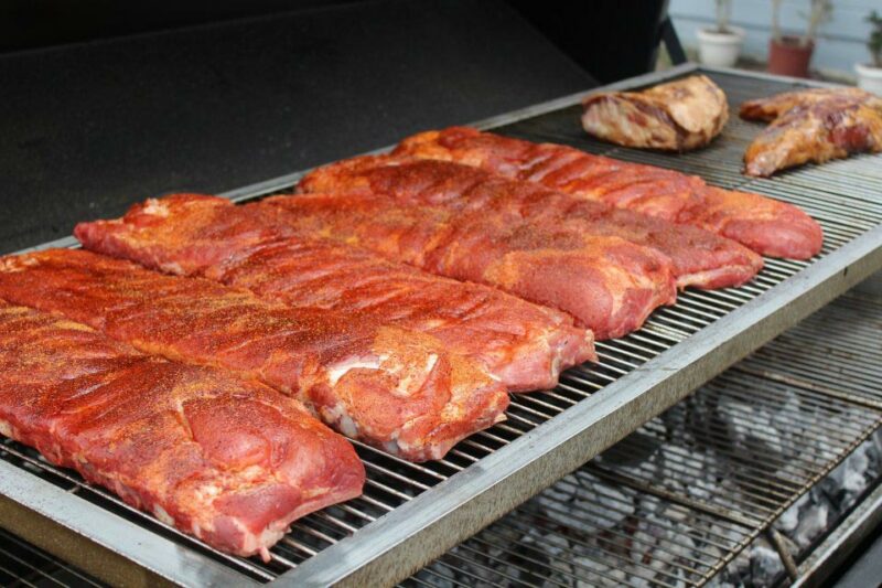 Smoking Pork Ribs on Meadow Creek PR60T Pig Roaster