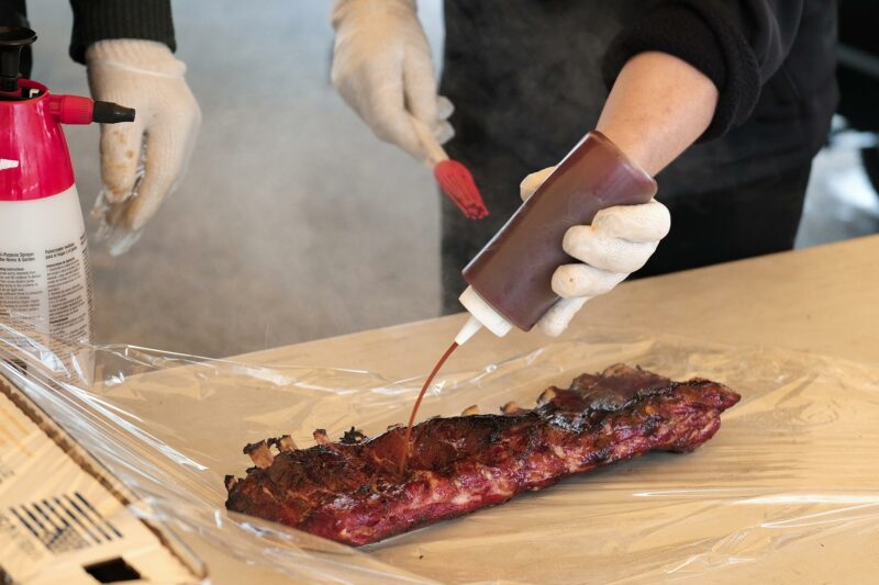 Smoked Pork Ribs on a Meadow Creek Pig Roaster