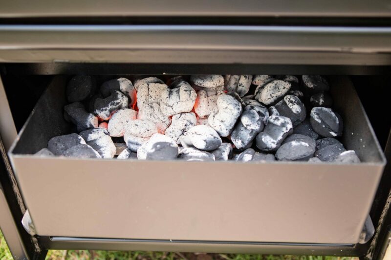 Charcoal Basket on Meadow Creek BX25 Box Smoker