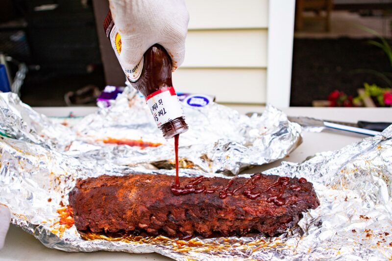 Saucing Smoked Baby Back Ribs