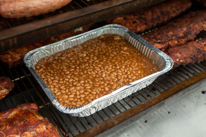 Baked Beans on Meadow Creek TS250 Tank Smoker Trailer