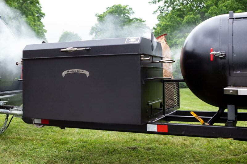 Meadow Creek TS250 Tank Smoker Trailer With Meadow Creek BBQ42 Chicken Cooker