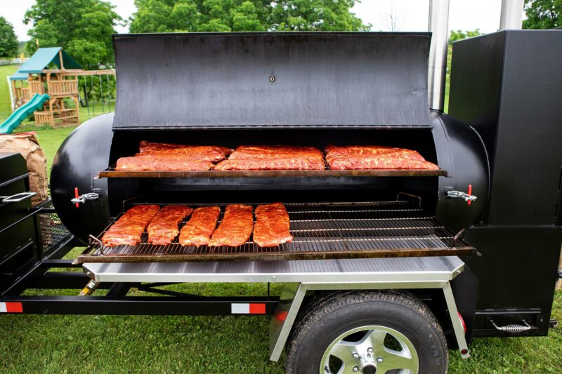 Baby Back Ribs on Meadow Creek TS250 Tank Smoker Trailer