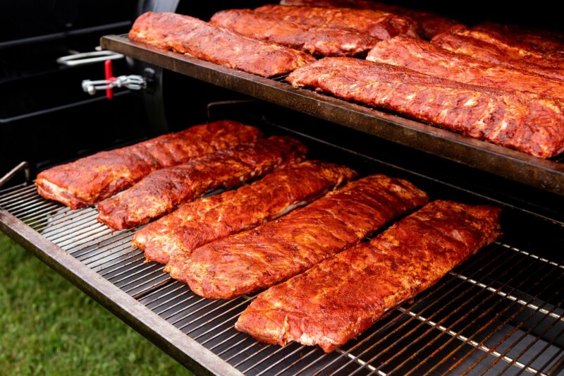 Baby Back Ribs on Meadow Creek TS250 Tank Smoker Trailer