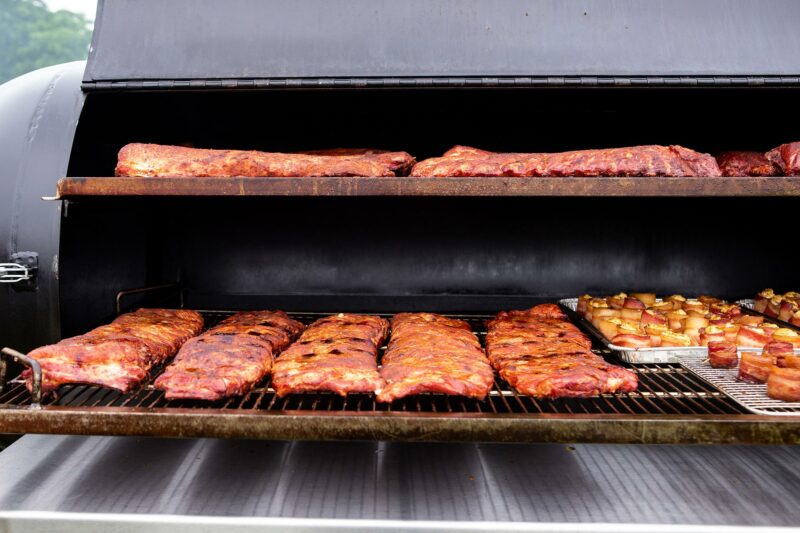 Baby Back Ribs and Pig Shots on Meadow Creek TS250 Tank Smoker Trailer