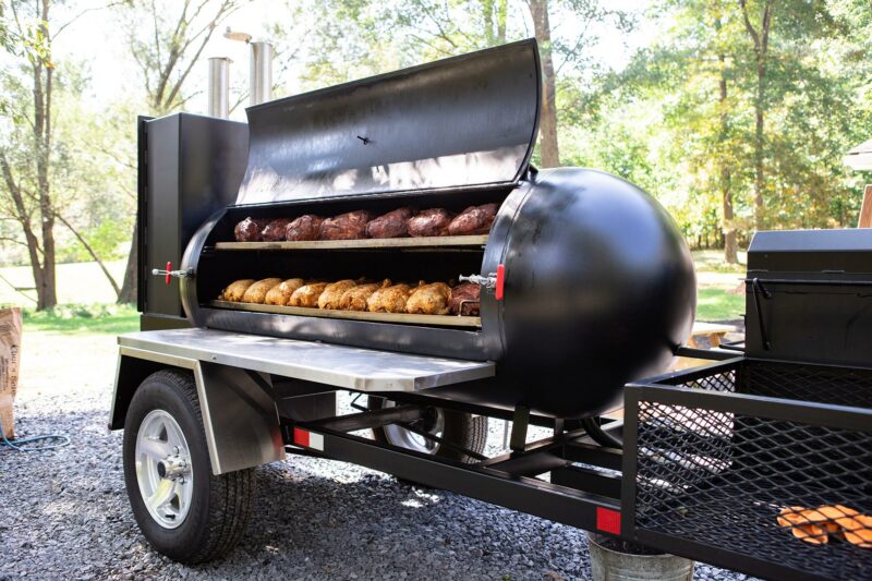 Chicken and Pork Butts on Meadow Creek TS250 BBQ Smoker