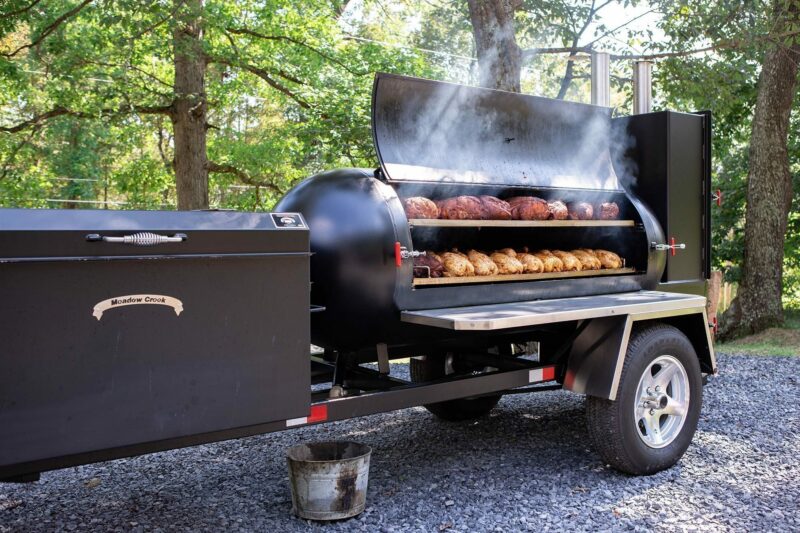 Chicken and Pork Butts on Meadow Creek TS250 BBQ Smoker