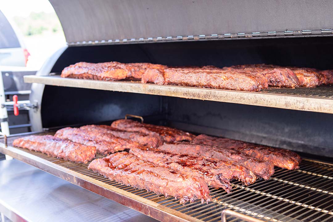 Ribs in Smoker