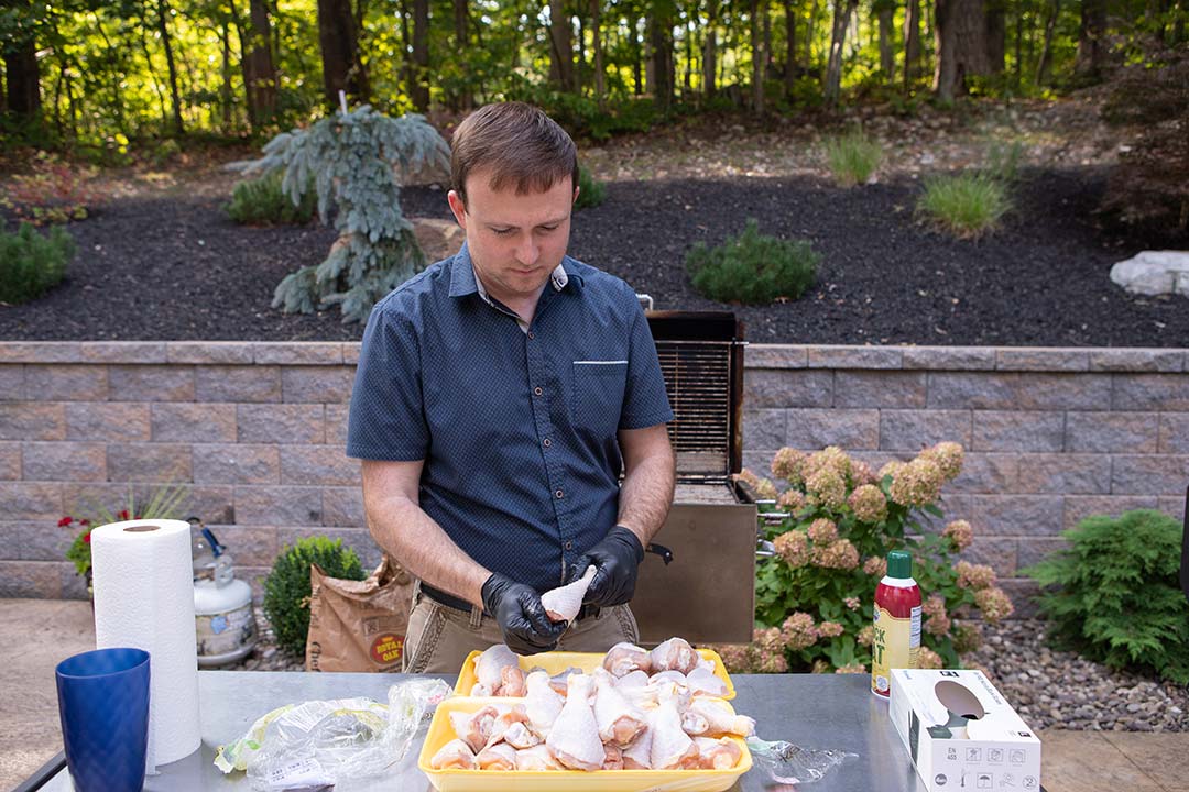 Prepping Chicken Drumstick