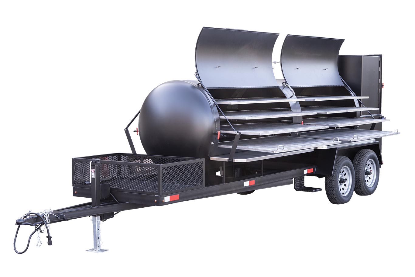 Meadow Creek TS1000 BBQ Smoker Trailer With Optional Stainless Steel Exterior Shelves